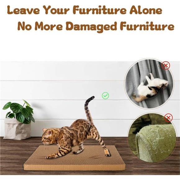 5 Pcs Cardboard Cat Scratchers with Box 16.5x8.2in Cat Scratch Pad Reversible - Picture 6 of 6